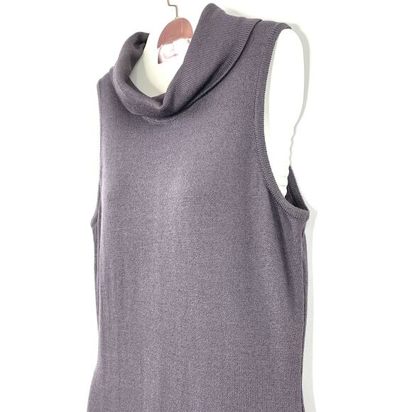 St John Santana Knit Sleeveless Cowl Neck Sweater Dress Size 6 Grayish Purple - Picture 4 of 12